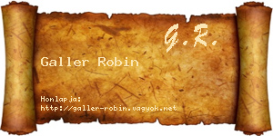 Galler Robin névjegykártya
